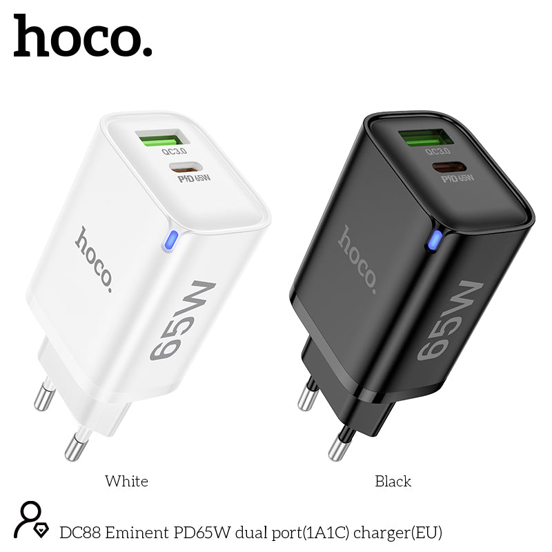 Chargeur rapide 65 W | Prise USB-C et USB-A à 2 ports