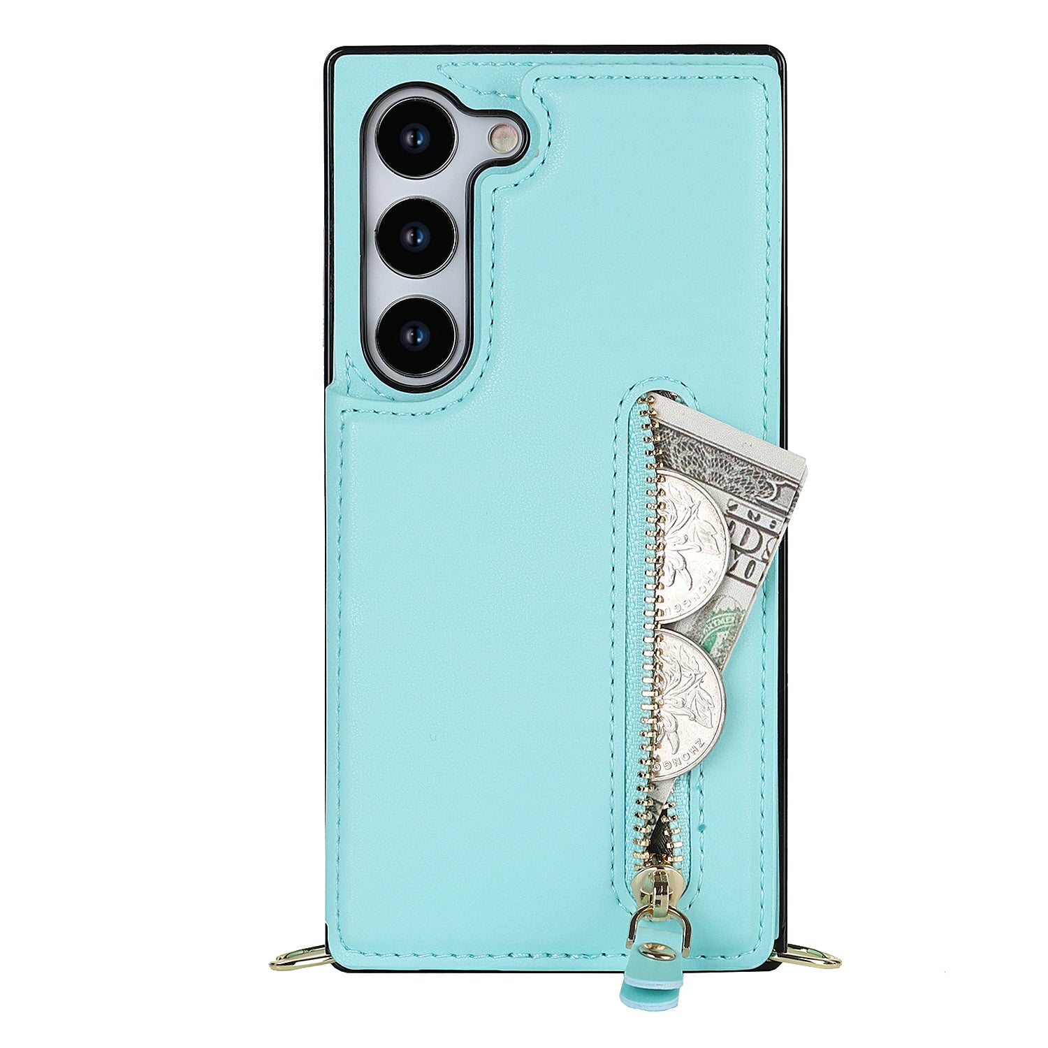 Luna | Crossbody Back Cover met Rits | Sea Foam Turquoise