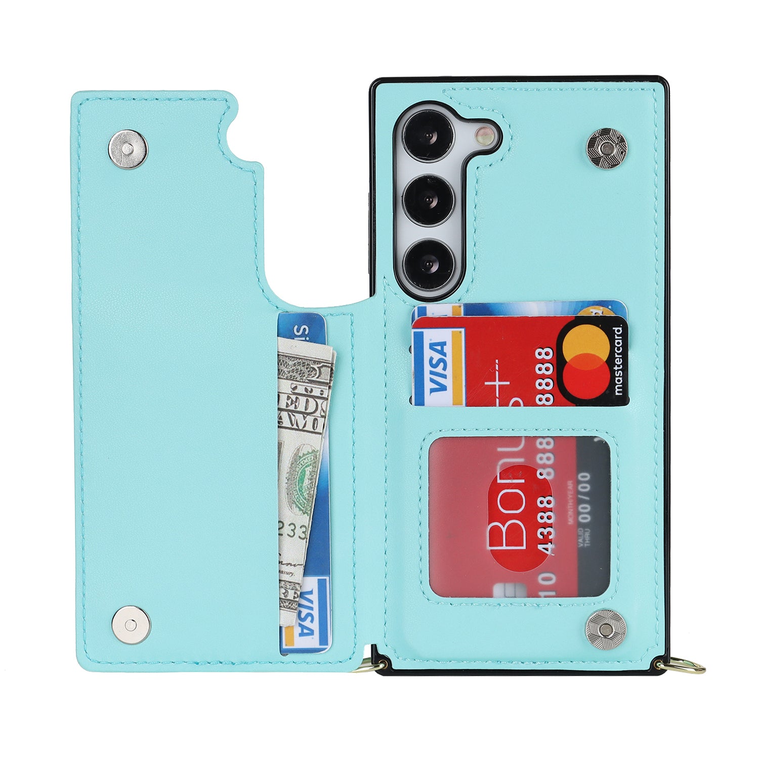 Luna | Crossbody Back Cover met Rits | Sea Foam Turquoise