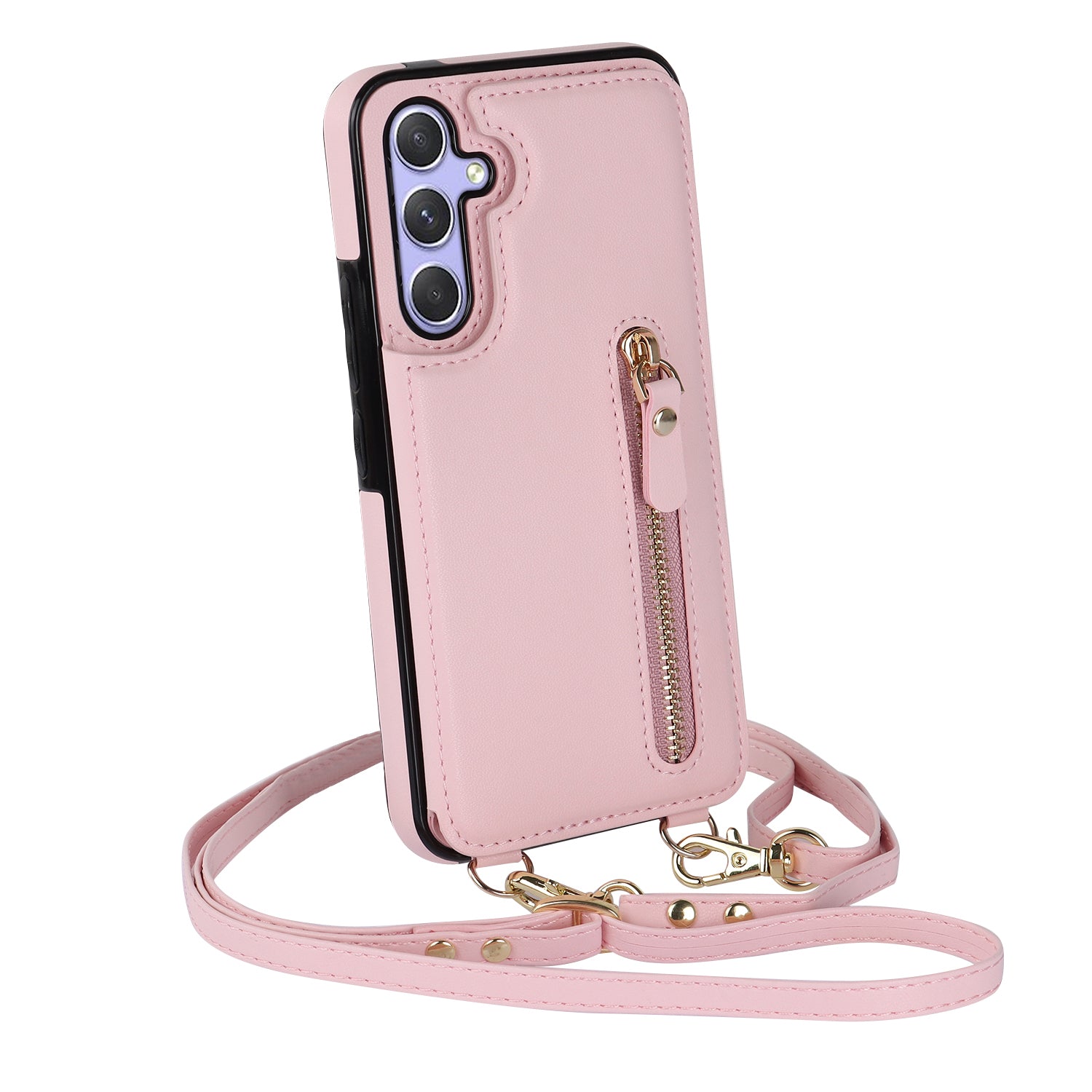 Luna | Crossbody-Rückenhülle mit Reißverschluss | Blassrosa