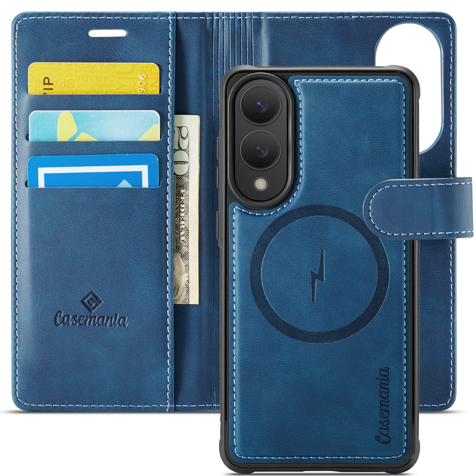 Snap Magnet+ | MagSafe-Compatibel Luxe 2-in-1 Bookcase | Navy Blue