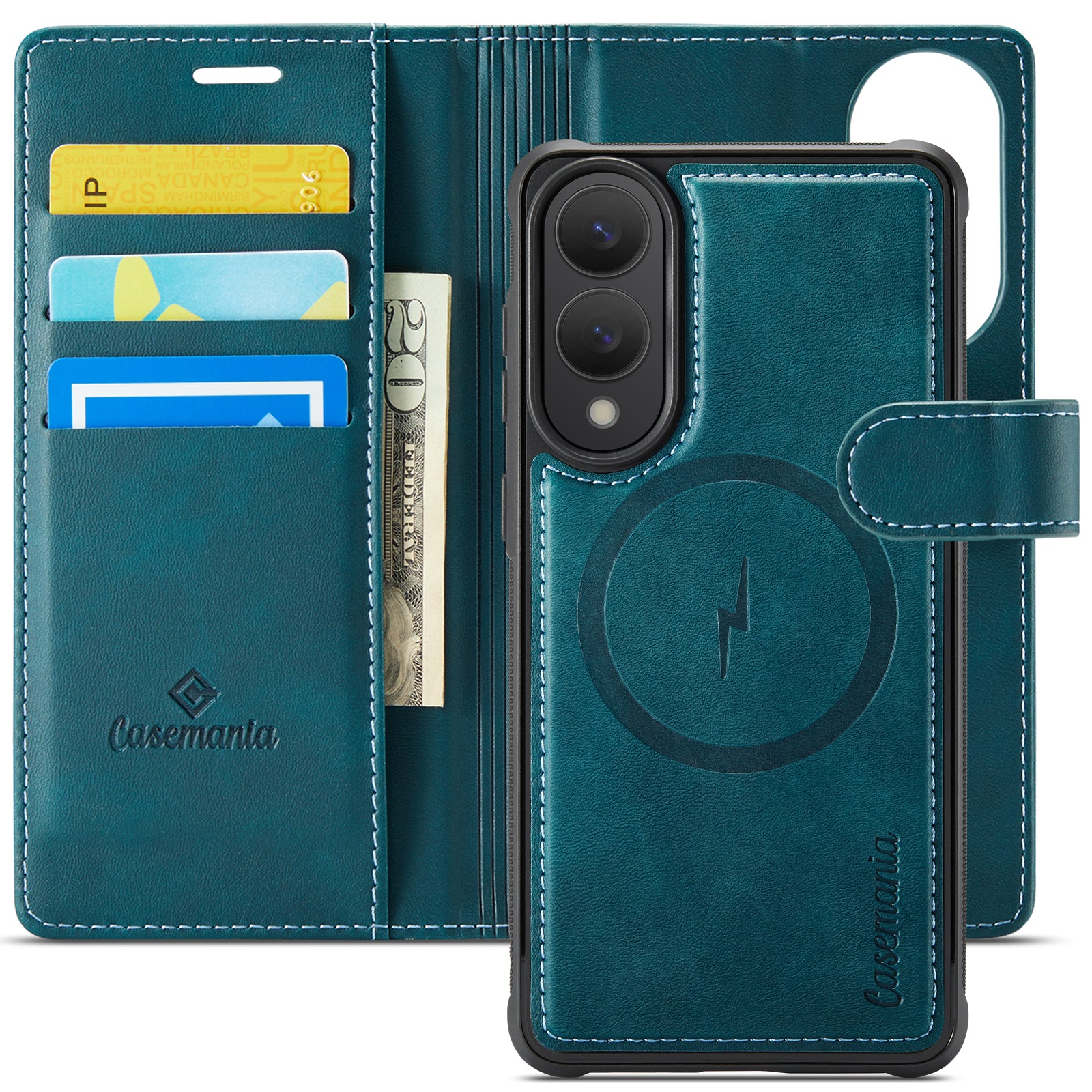 Snap Magnet+ | MagSafe‑Compatibel Luxe 2‑in‑1 Bookcase | Emerald Green