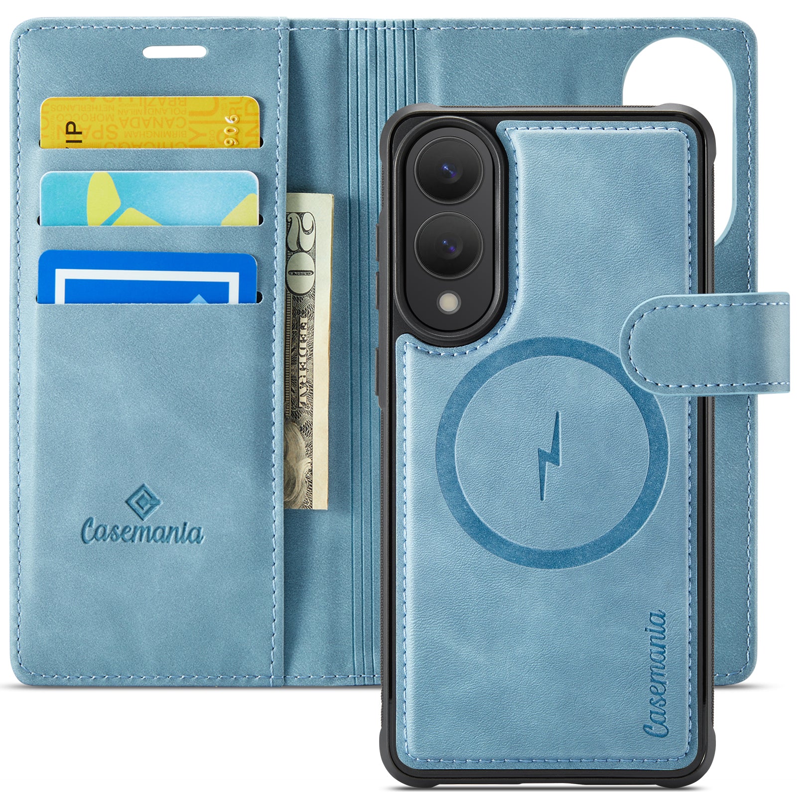 Snap Magnet+ | MagSafe-Compatibel Luxe 2-in-1 Bookcase | Aqua Blue