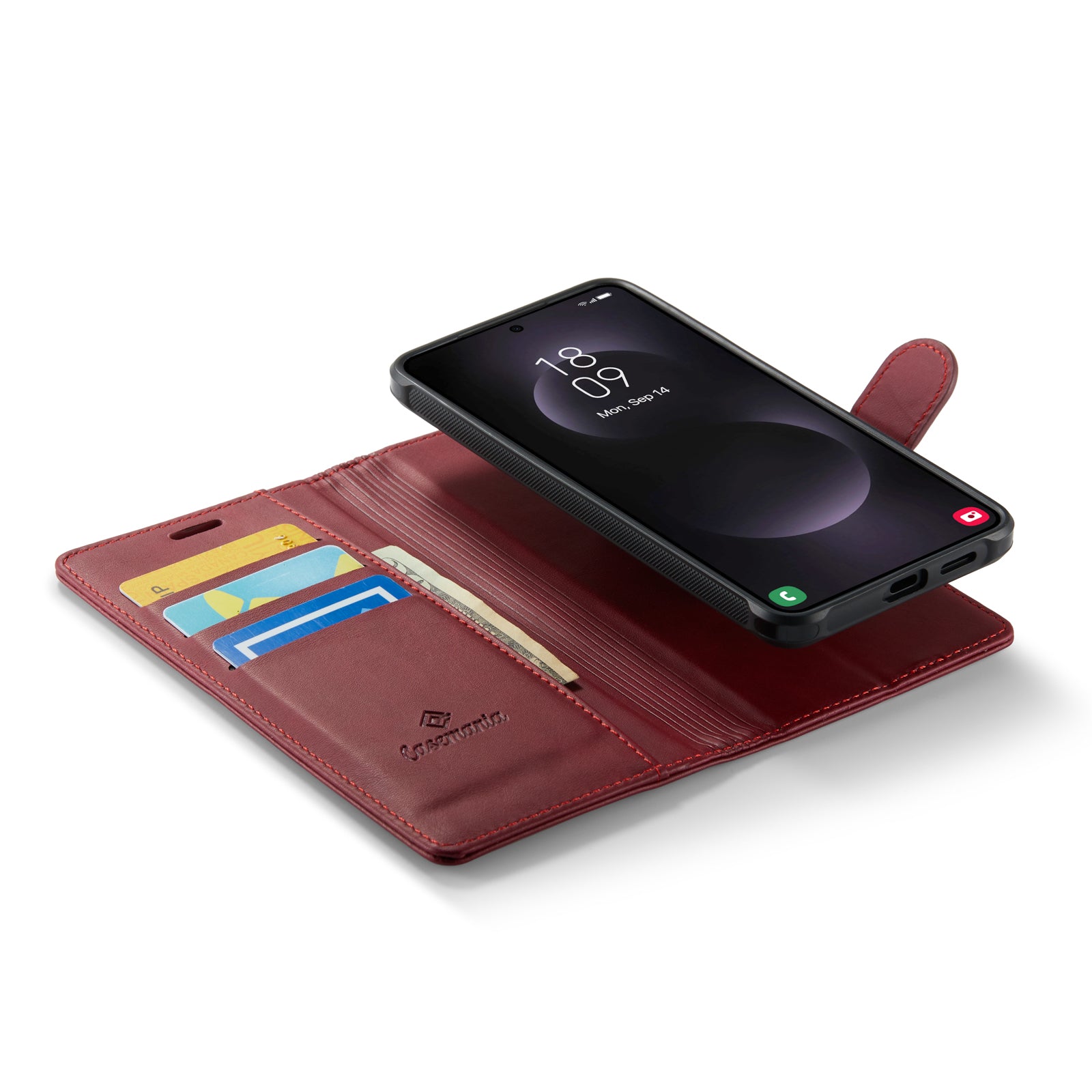 Snap Magnet+ | MagSafe‑Compatibel Luxe 2-in‑1 Bookcase | Burgundy Red