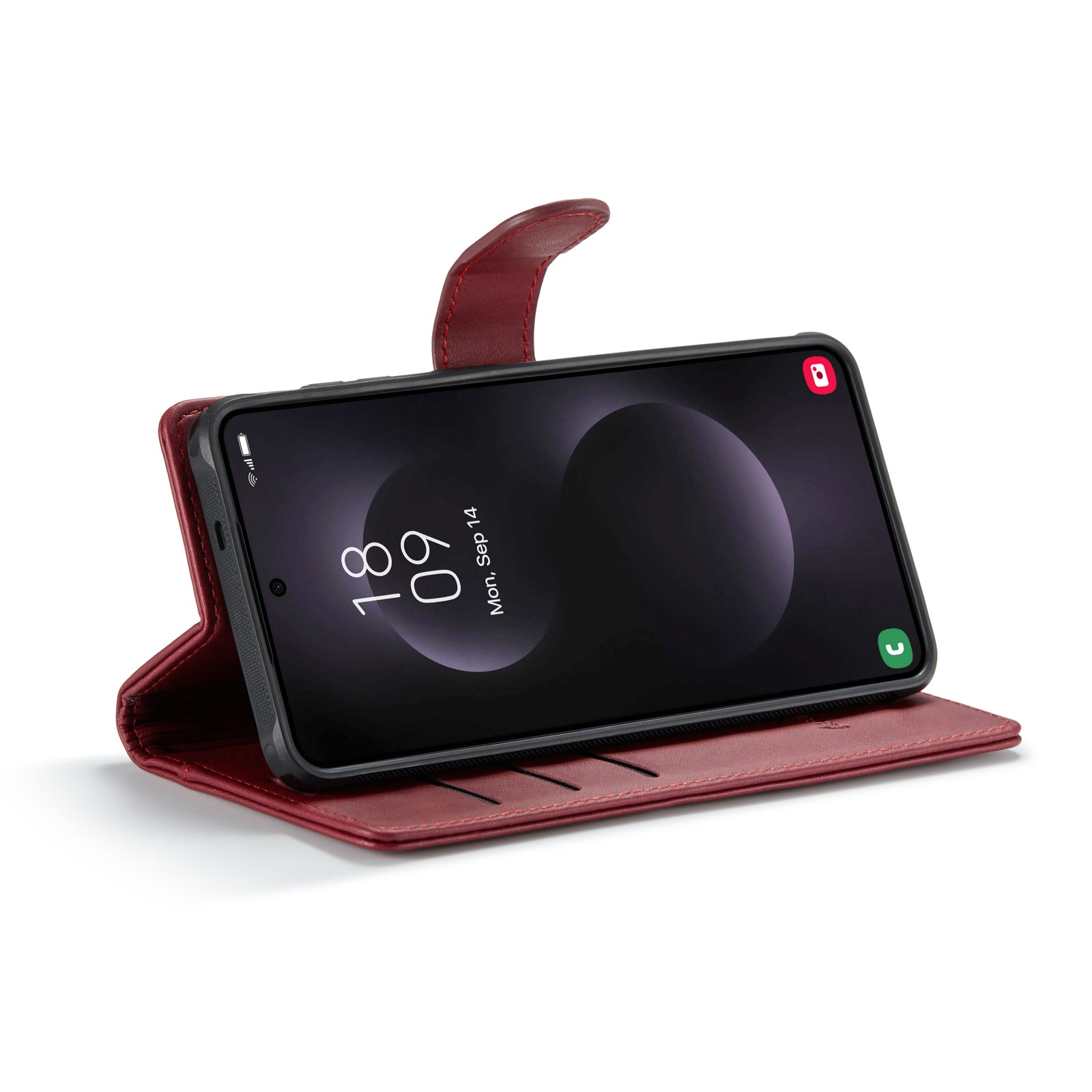 Snap Magnet+ | MagSafe‑Compatibel Luxe 2-in‑1 Bookcase | Burgundy Red