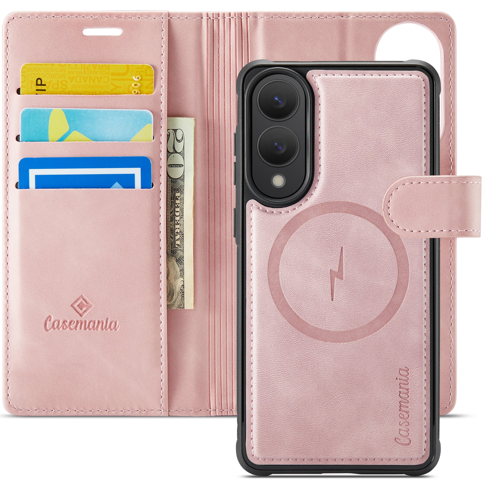 Snap Magnet+ | MagSafe‑Compatibel Luxe 2-in‑1 Bookcase | Pale Pink