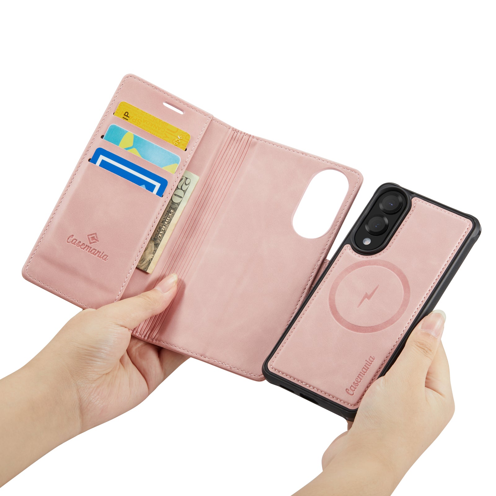Snap Magnet+ | MagSafe‑Compatibel Luxe 2-in‑1 Bookcase | Pale Pink