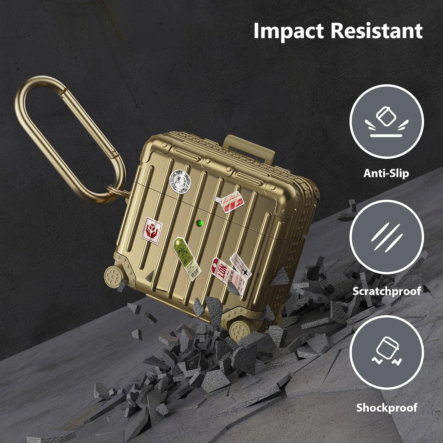 Koffer | Airpods Hoesje | Goud