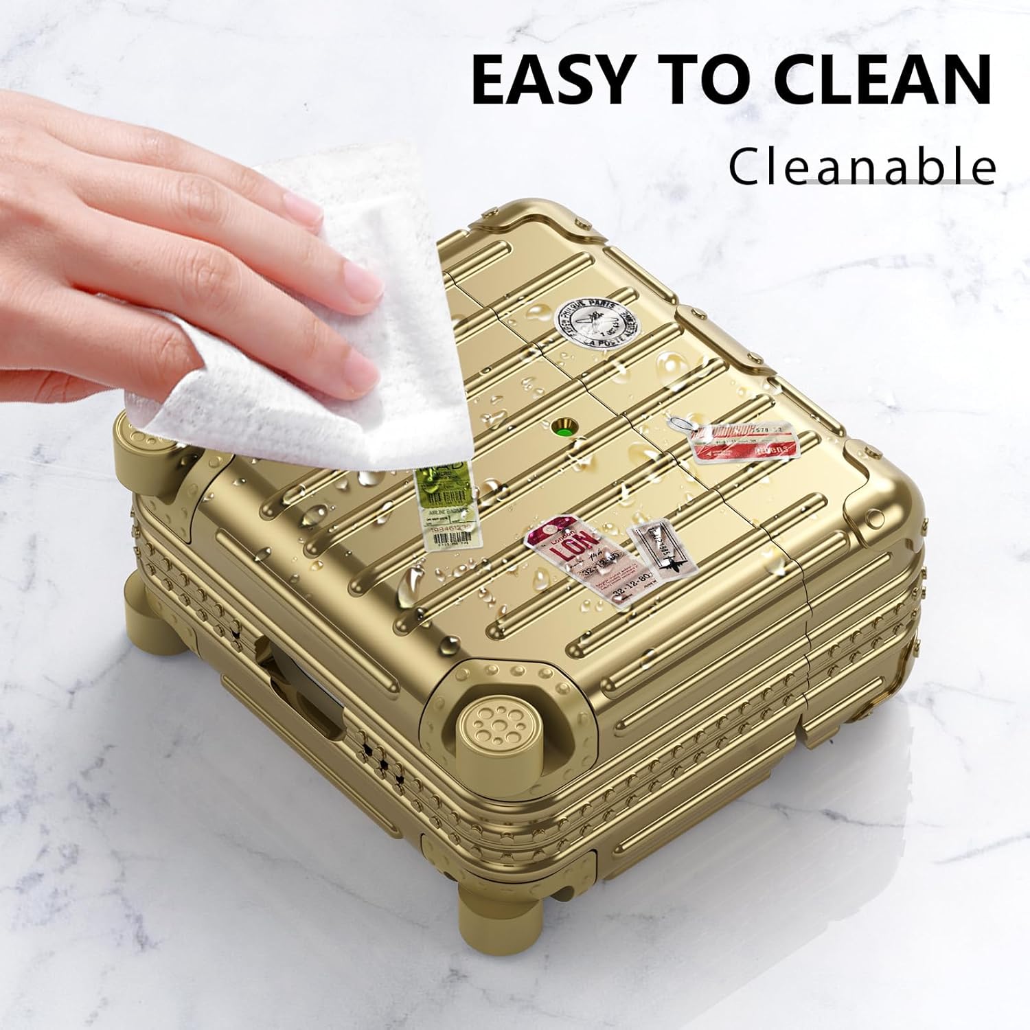 Koffer | Airpods Hoesje | Goud