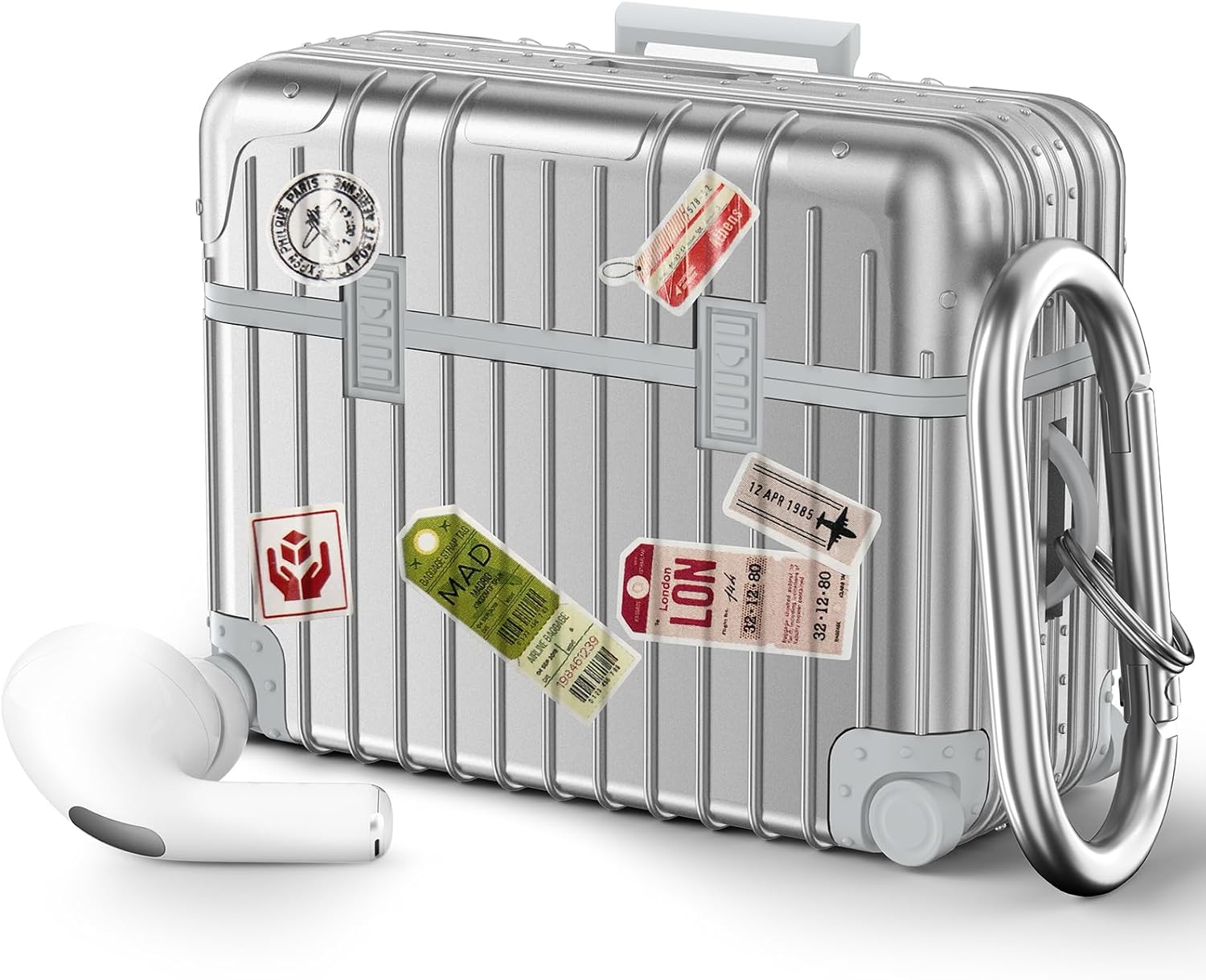 Koffer | Airpods Hoesje | Zilver