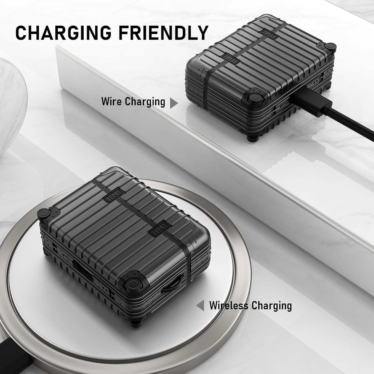 Koffer | Airpods Hoesje | Zwart