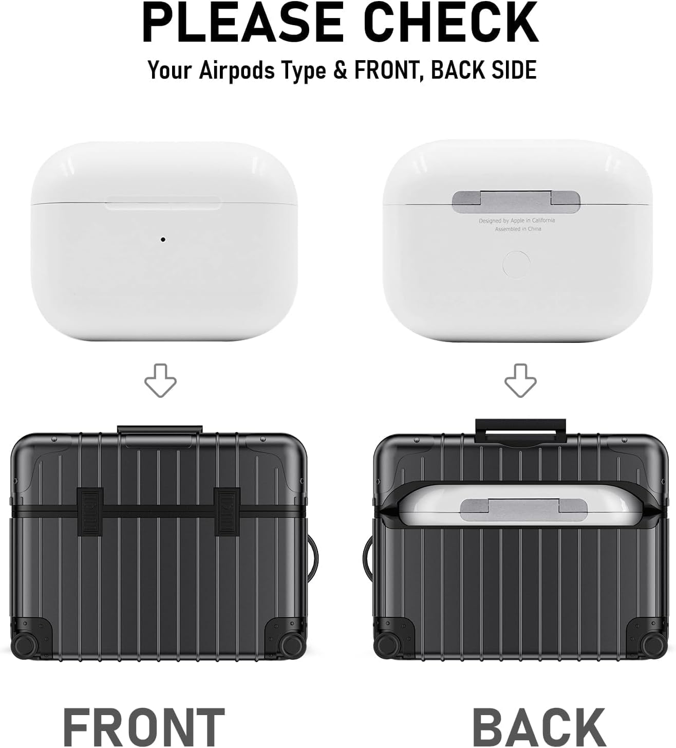 Koffer | Airpods Hoesje | Zwart