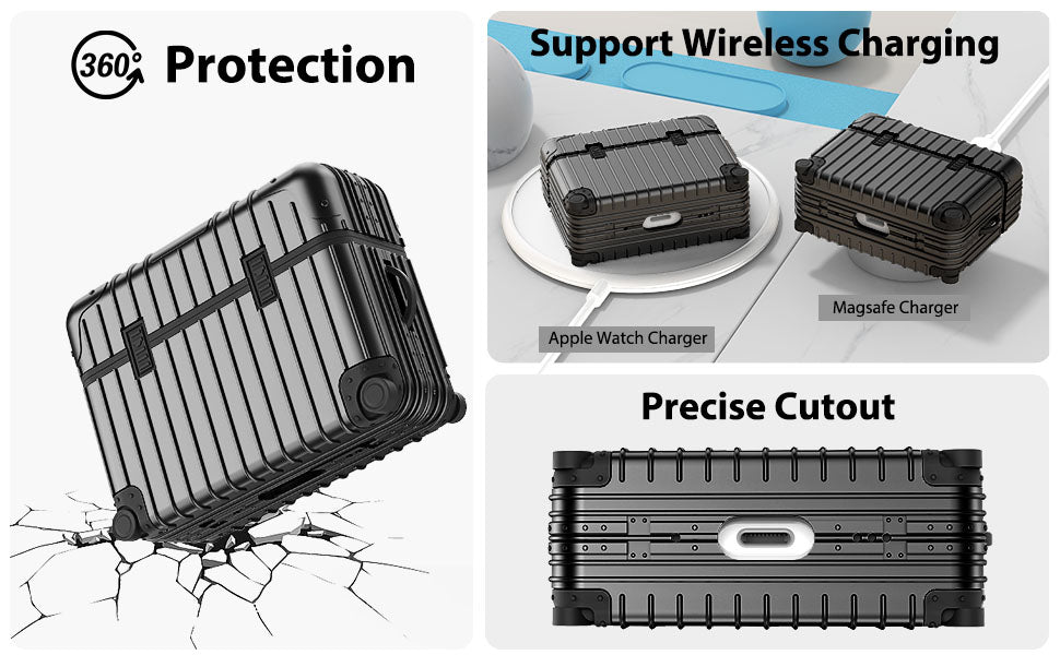 Koffer | Airpods Hoesje | Zwart