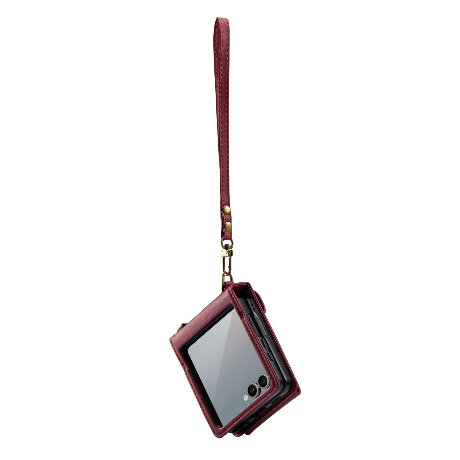 Folia | Z Flip Draagbaar Wallet Case | Burgundy Red