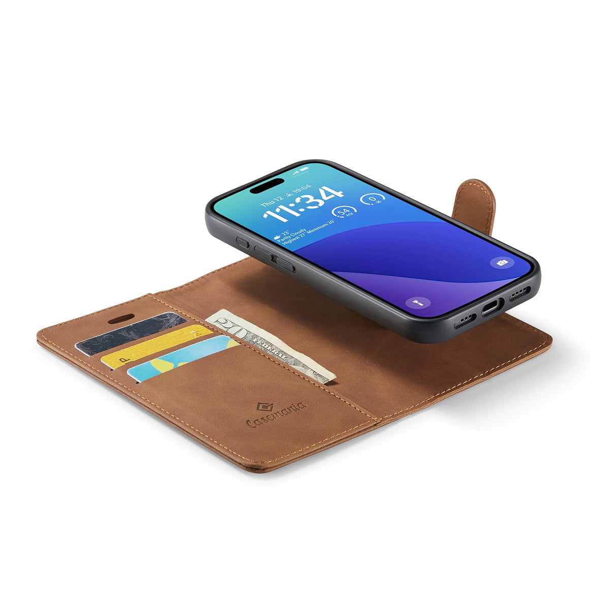 Apple iPhone 16 Pro Hülle - Sienna Brown - 2-in-1 Klapphülle mit Kartenfach