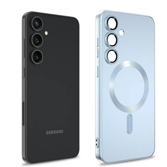 Samsung Galaxy S24 FE Hoesje - Blauw - Matte Siliconen MagSafe Back Cover