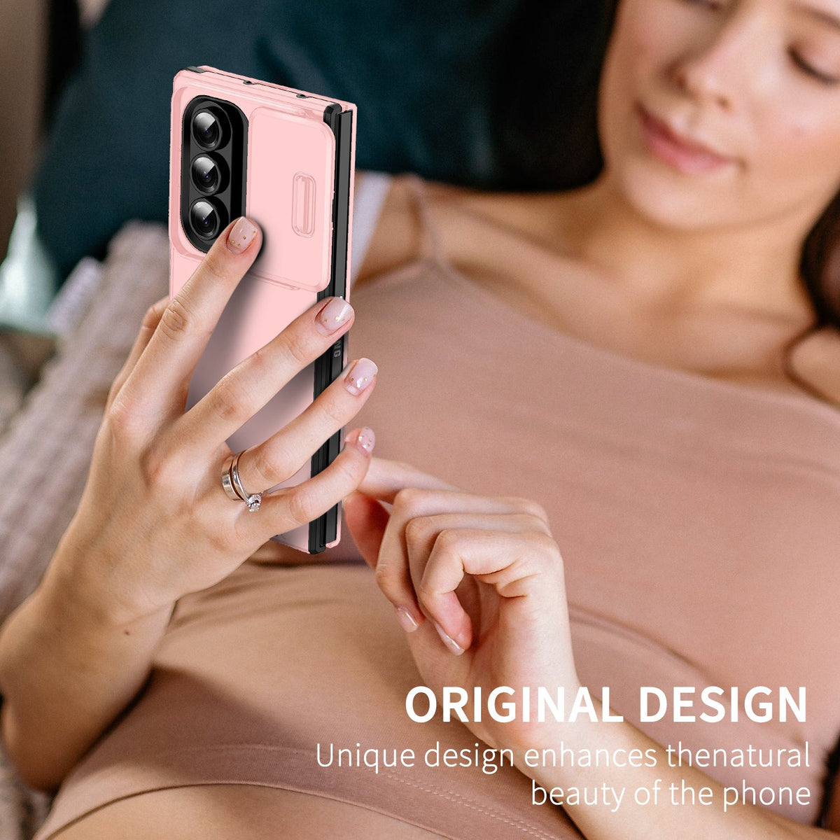 Samsung Galaxy Z Fold 7 Case - Pink - Shockproof Silicone Back Cover