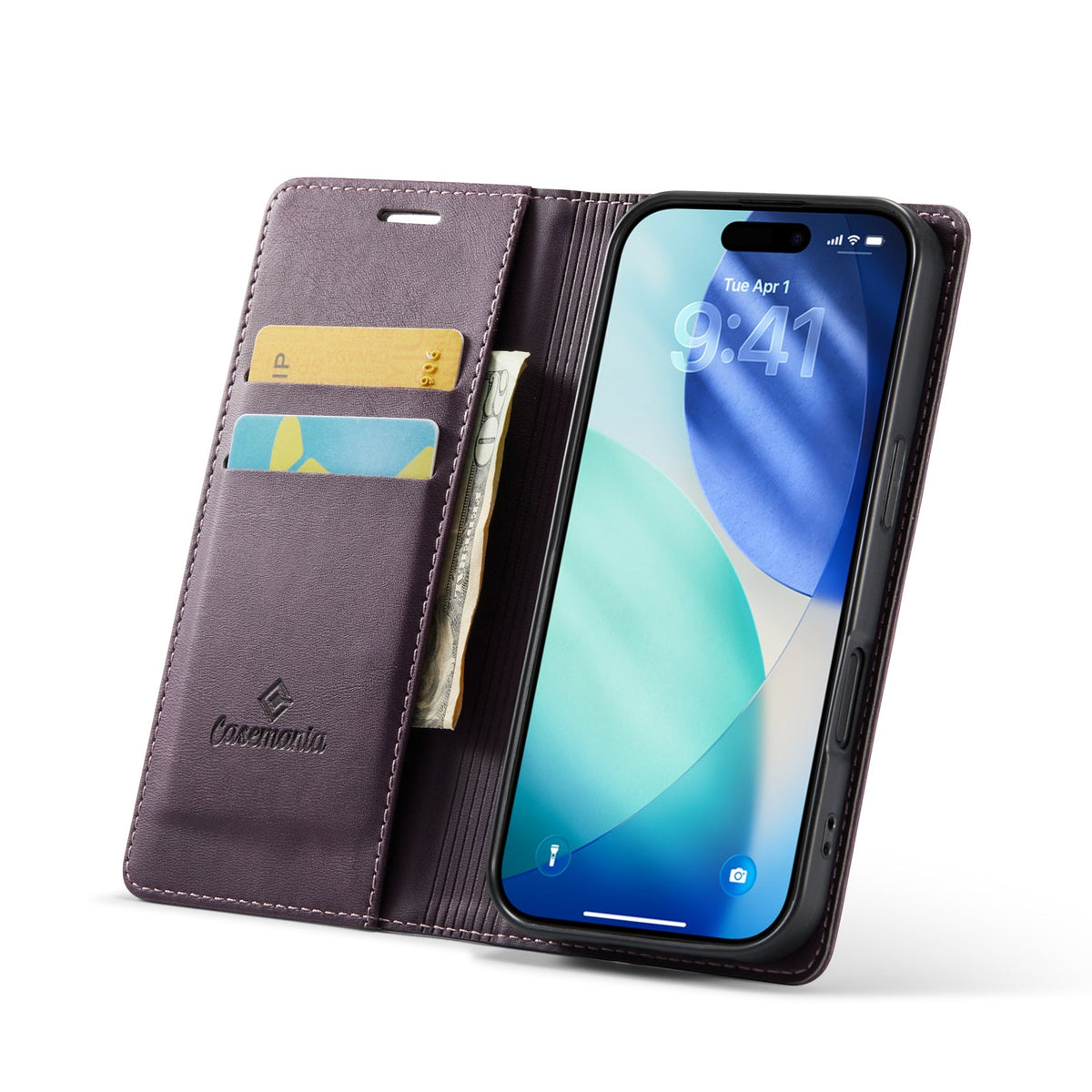 Apple iPhone 17 Case - Dark Purple - Luxury Thin Wallet Case