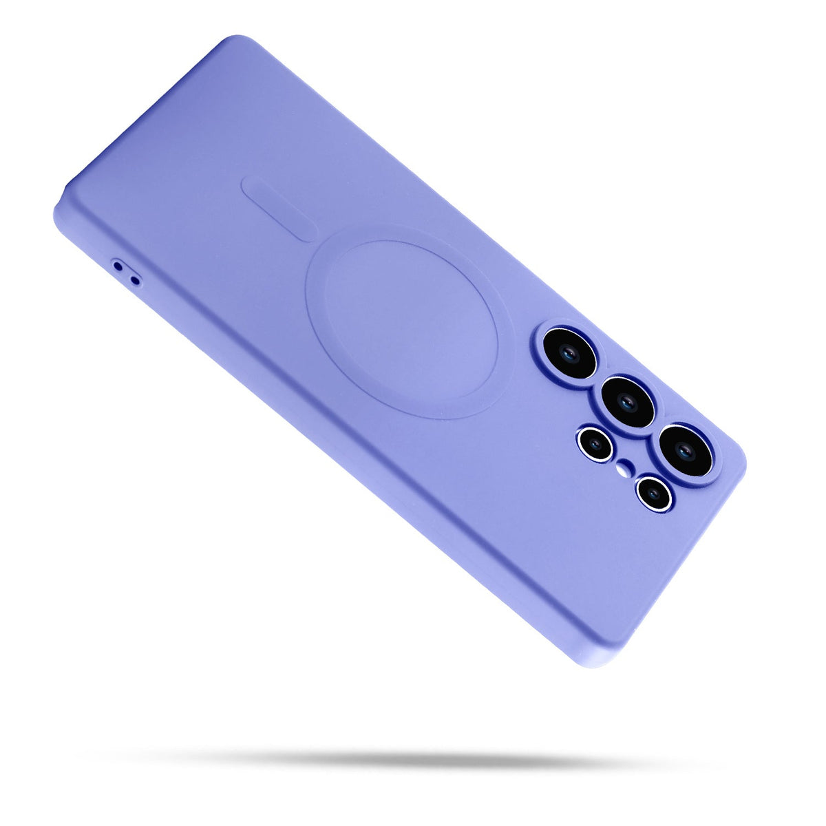 Samsung Galaxy S25 Ultra Hoesje - Paars - Liquid Siliconen MagSafe Back Cover met Magneetring