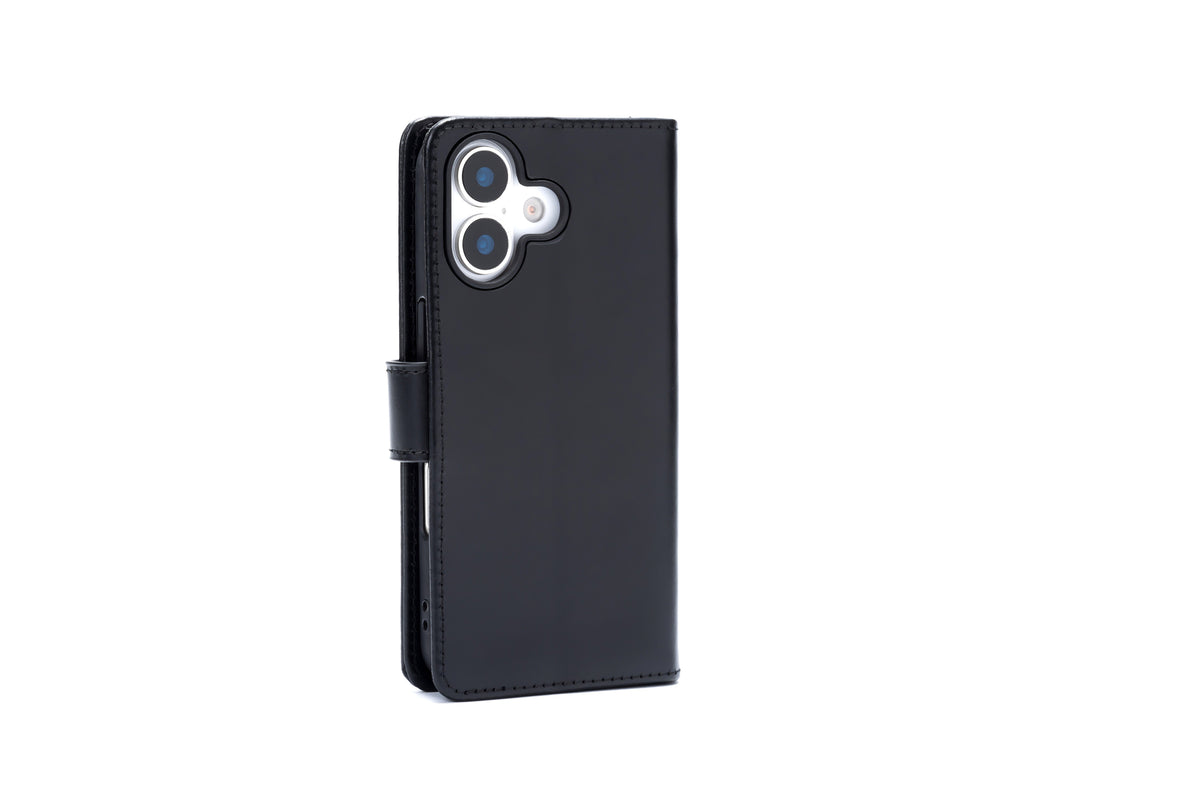 Apple iPhone 17 Case - Charcoal Gray - Genuine Leather Wallet Case