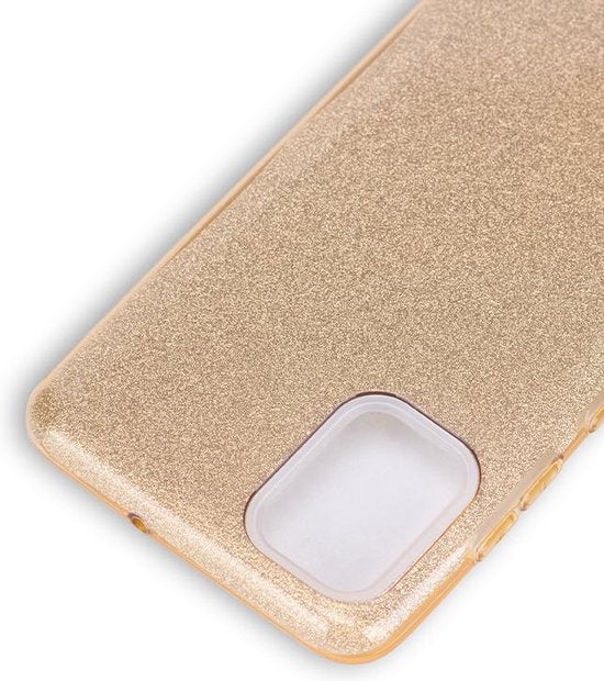Samsung Galaxy A51 Hoesje - Goud - Glitter Back Cover