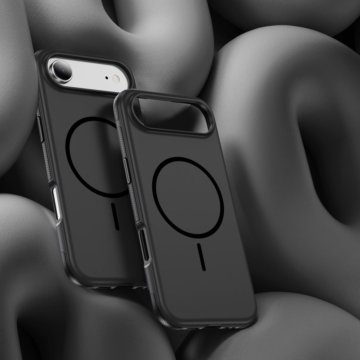 Apple iPhone Air Hülle - Schwarz - Weiches Silikon MagSafe Backcover