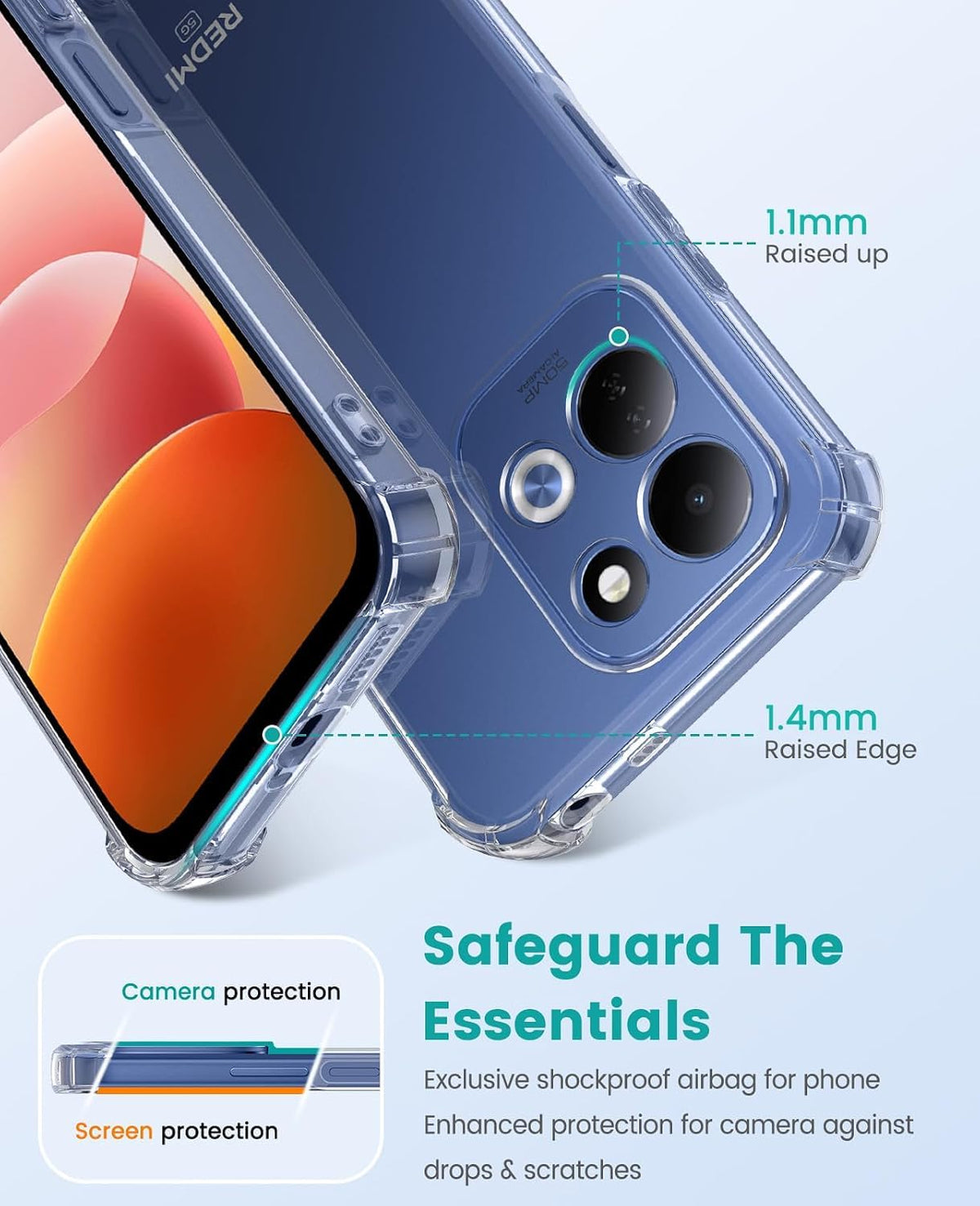 Xiaomi Redmi 17 Hoesje - Transparant - Anti-Shock Back Cover