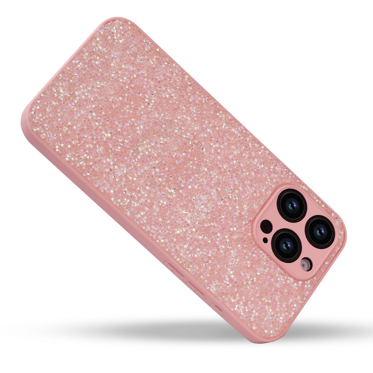 iPhone 15 Pro Hoesje - Roze - Diamant Glitter Back Cover