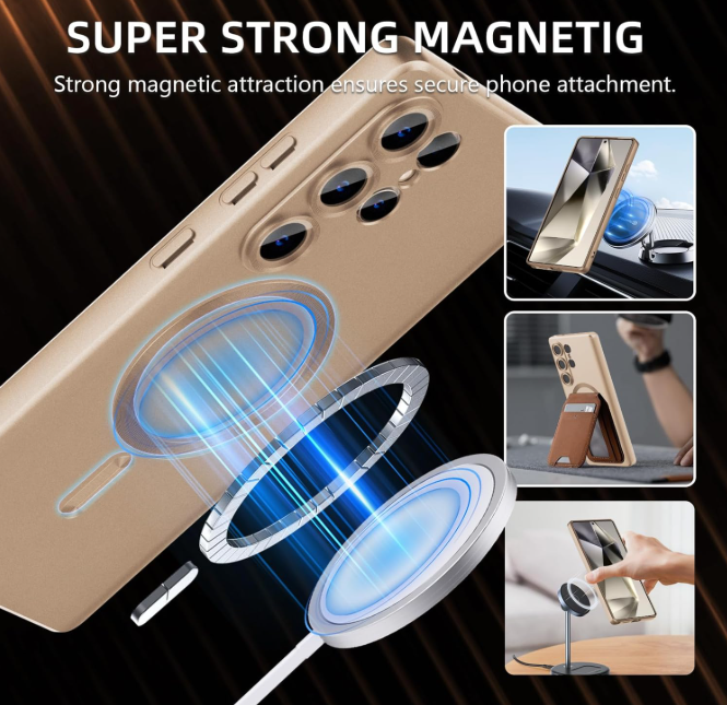 Samsung Galaxy S26 Ultra Hoesje - Goud - Matte Siliconen MagSafe Back Cover