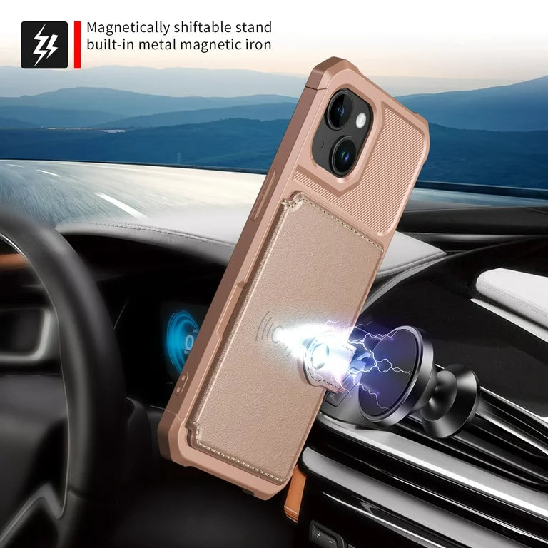 Apple iPhone 15 Plus Case - Rose Gold - Back Cover with RFID Card Holder