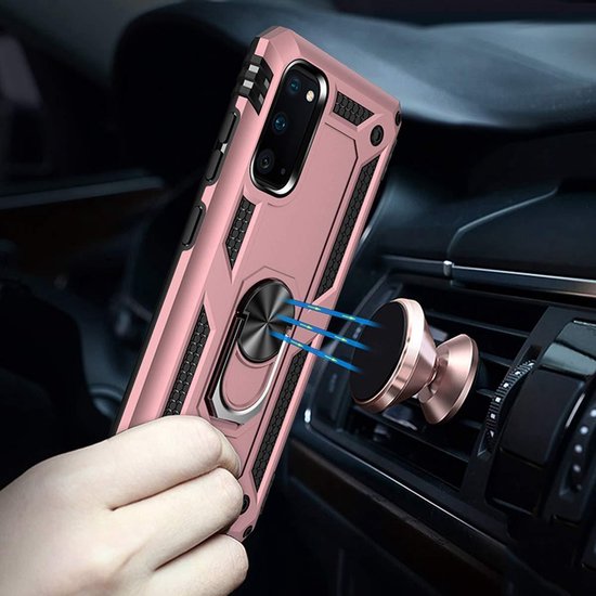 Samsung Galaxy S20 Hoesje - Roségoud - Armor Kickstand Back Cover