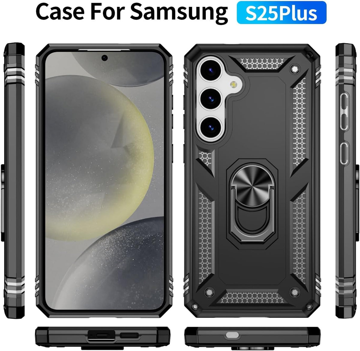 Samsung Galaxy S26 Plus Hoesje - Zwart - Armor Kickstand Back Cover