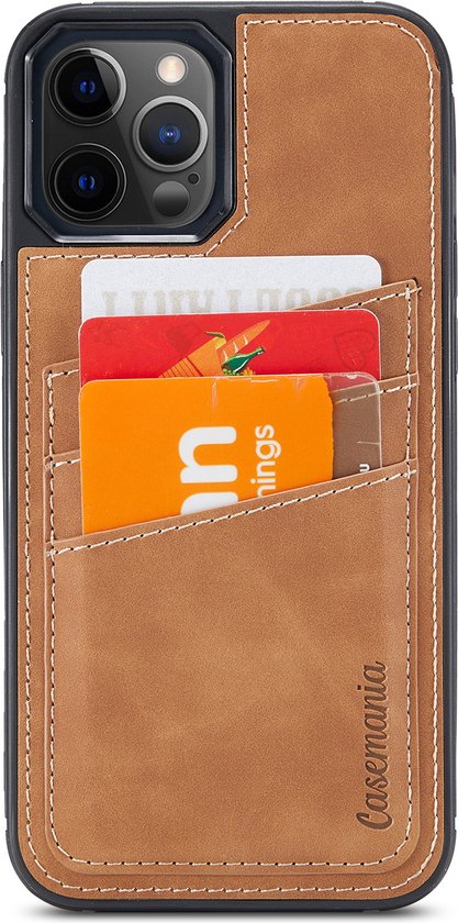 Apple iPhone 13 Pro Max Hoesje - Sienna Brown - Back Cover met Pasjeshouder