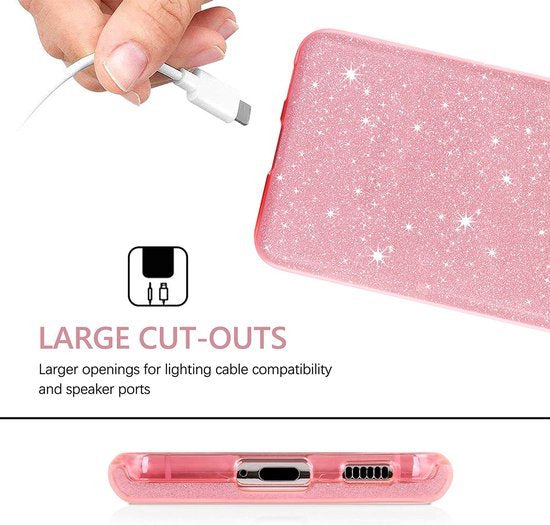 Coque Samsung Galaxy S22 Plus - Rose - Étui arrière à paillettes