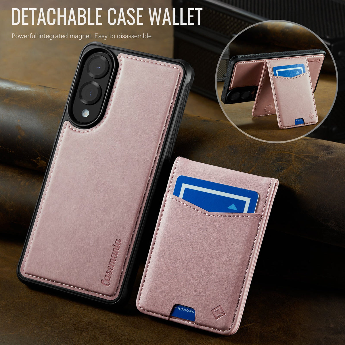 Samsung Galaxy S25 Edge Case - Pale Pink - Back Cover with Card Holder