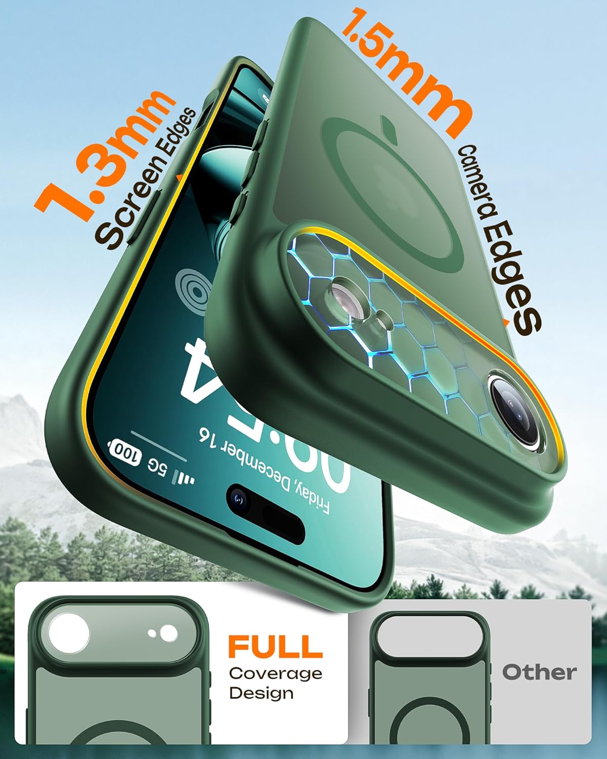 iPhone 17 Air Hoesje - Groen - Matte Armor MagSafe Back Cover