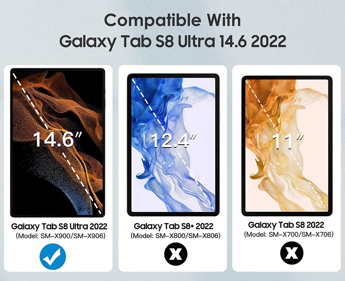 Samsung Galaxy Tab S8 Ultra Tablethoes - Zwart - Smart Cover