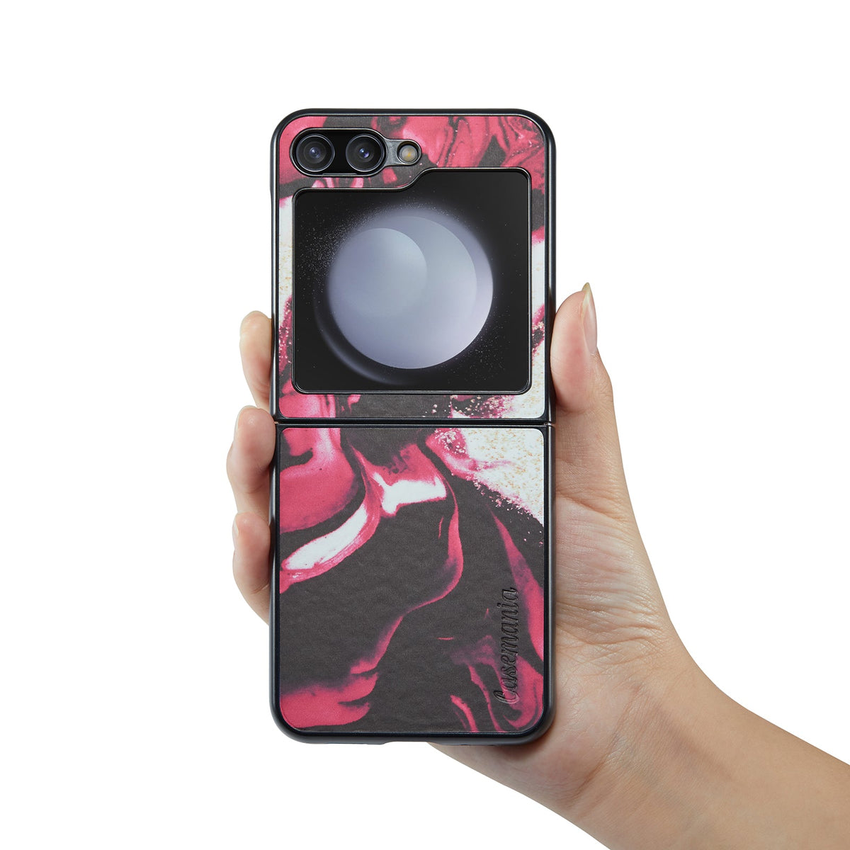 Samsung Galaxy Z Flip 5 Hoesje - Rood Rhodonite - Marmer Portemonnee Bookcase