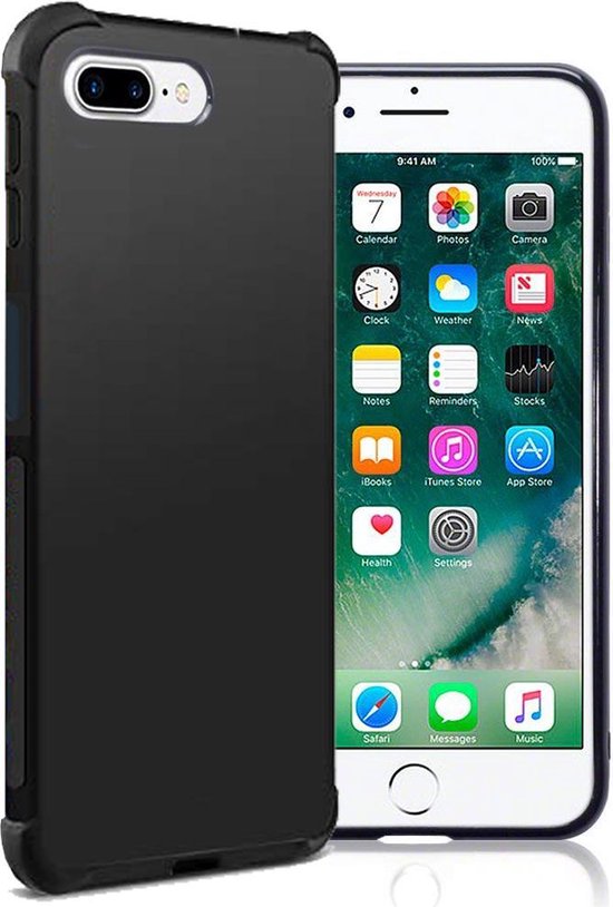 Apple iPhone 7 Plus Hoesje - Zwart - Anti-Shock Hybrid Back Cover