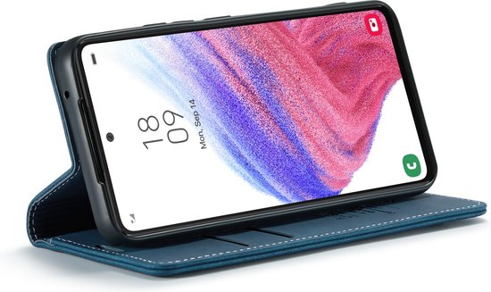 Oppo Reno 8 Lite Hülle - Navy Blue - Schlanke Klapphülle mit Kartenfach