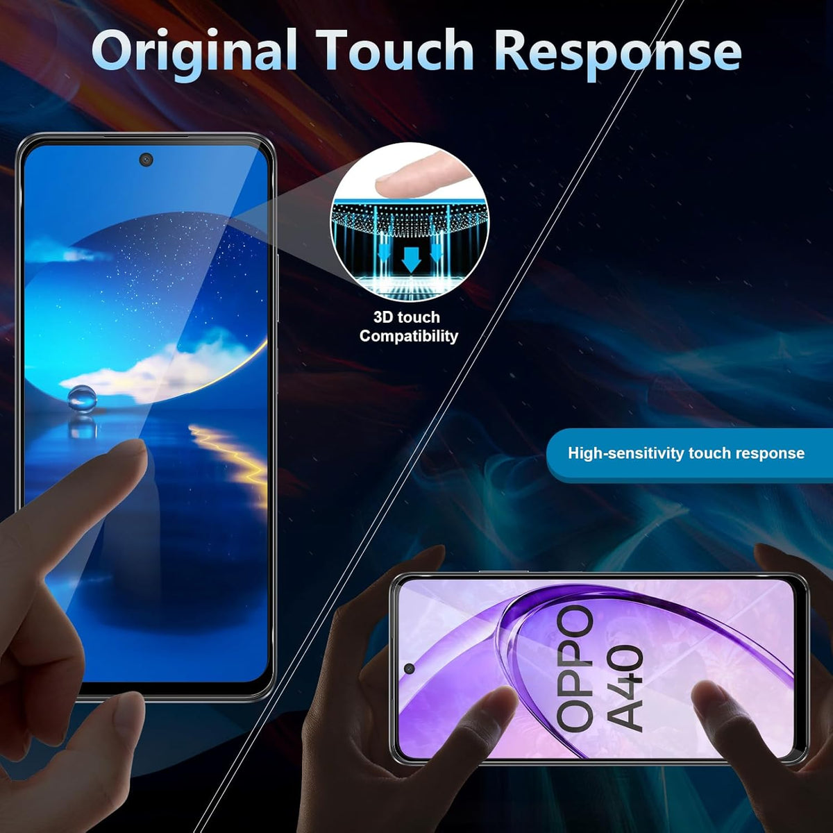Oppo A60 / A40m / A40 Schutzfolie - Full Cover - 2 Stück