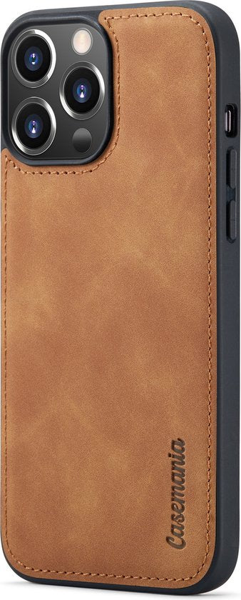 Apple iPhone 13 Pro Max Case - Sienna Brown - Luxury 2-in-1 Wallet Case with 10 Card Slots and Wrist Strap