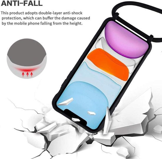 Samsung Galaxy S20 FE Hoesje - Zwart - Siliconen Back Cover met Telefoonkoord