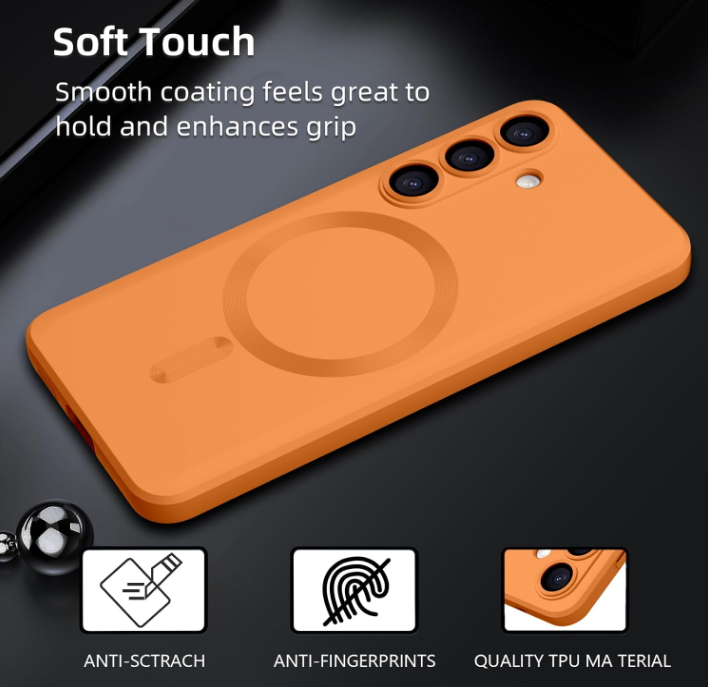 Samsung Galaxy S26 Plus Hoesje - Oranje - Matte Siliconen MagSafe Back Cover