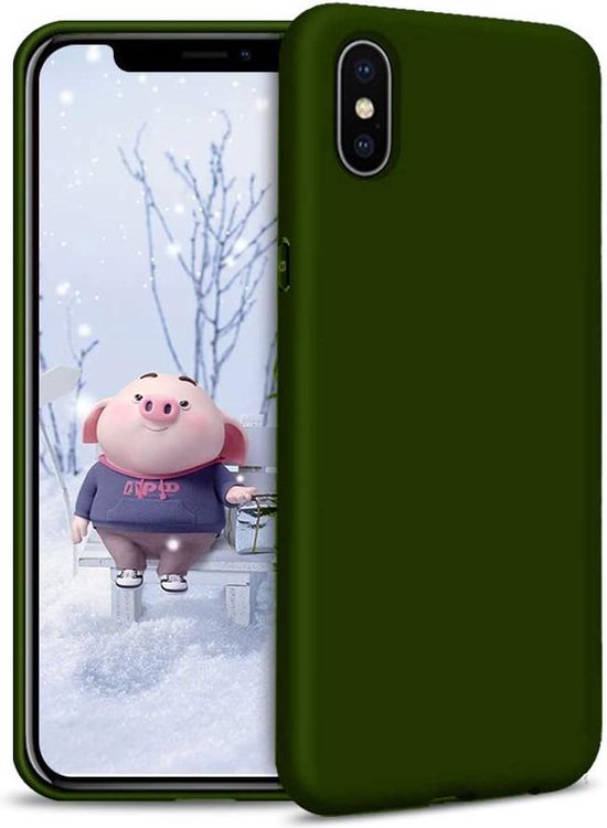 Apple iPhone Xs Max Hoesje - Groen - Siliconen Back Cover