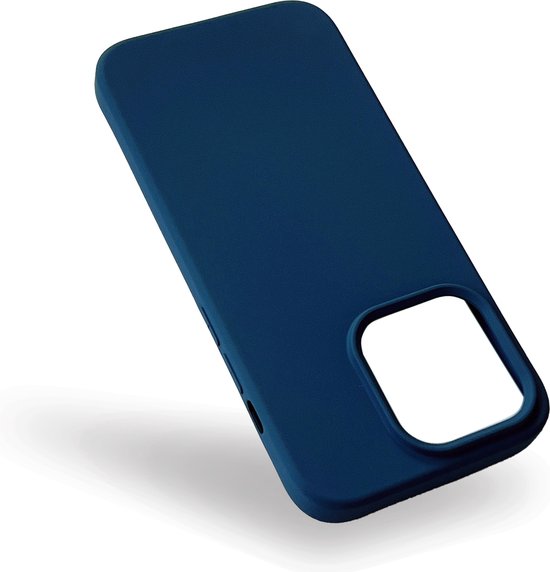 Apple iPhone 14 Pro Hoesje - Donker Blauw - Matte Siliconen Back Cover