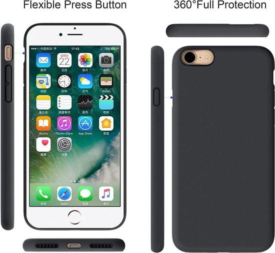 Apple iPhone 7 Hoesje - Zwart - Siliconen Back Cover