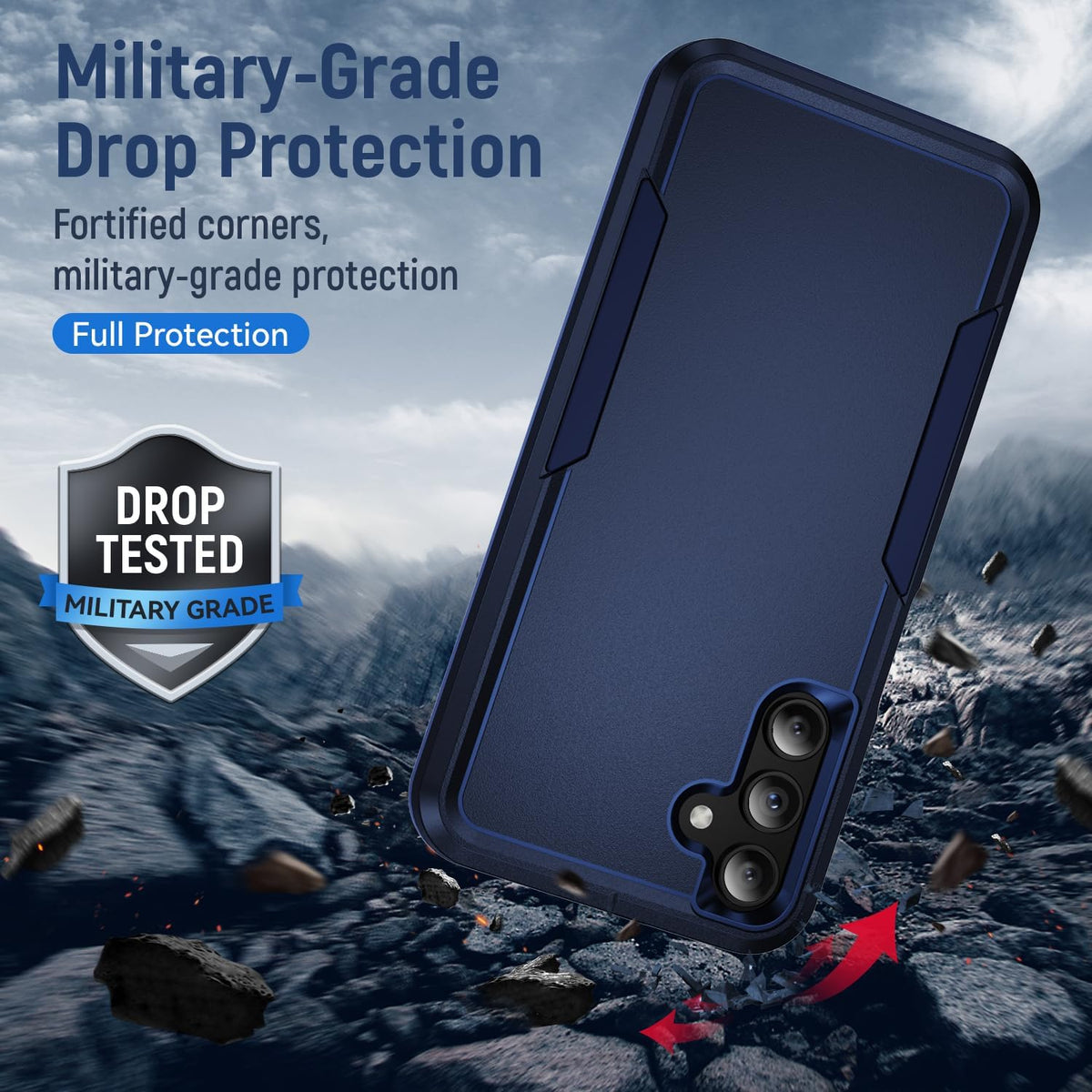 Coque Samsung Galaxy A15 - Bleu - Heavy Duty Armor Back Cover