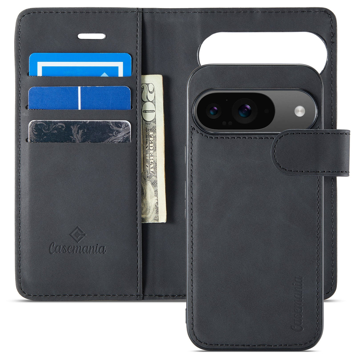 Google Pixel 9 Case - Charcoal Gray - 2-in-1 Wallet Case