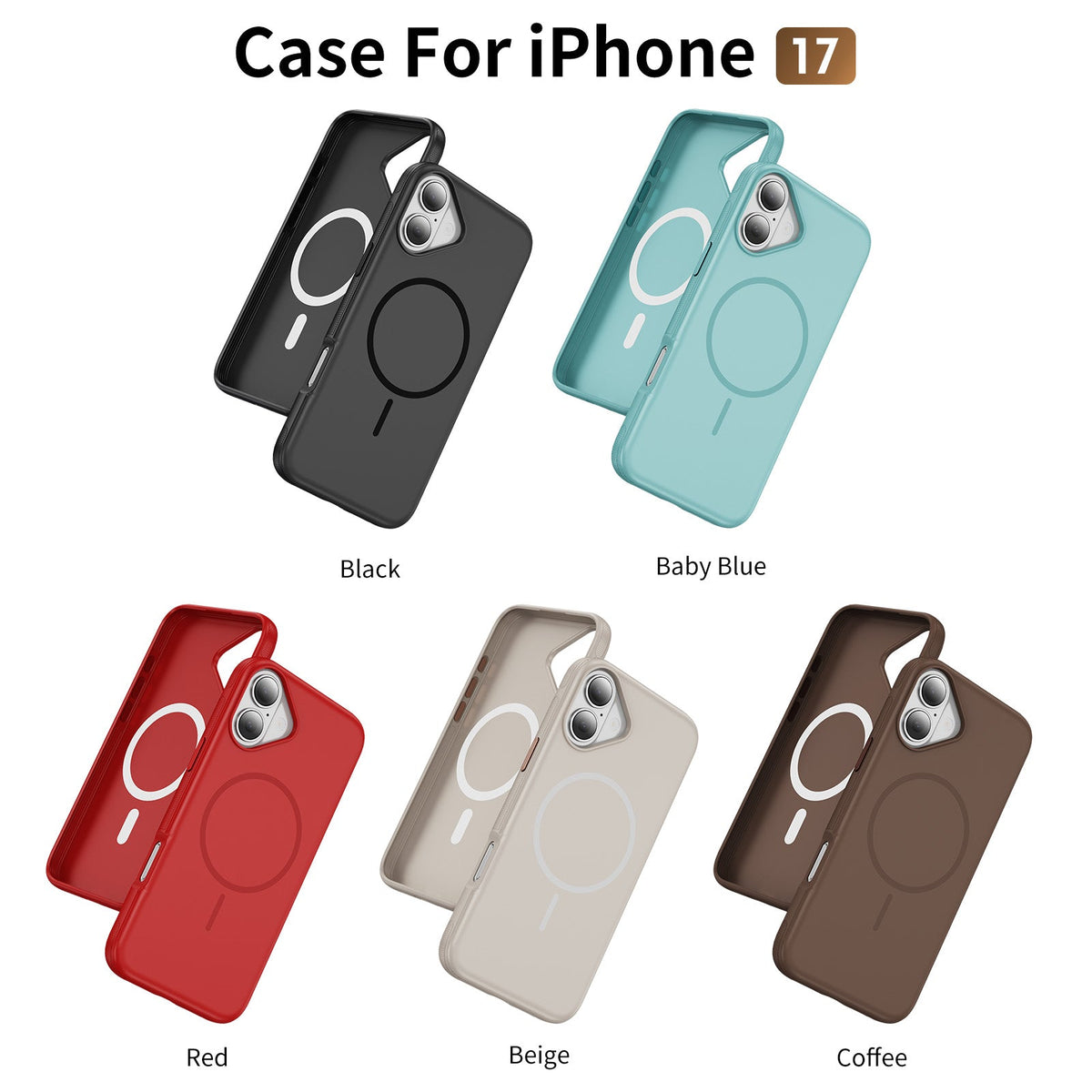Apple iPhone 17 Hülle - Rot - Liquid-Silikon-MagSafe-Backcover